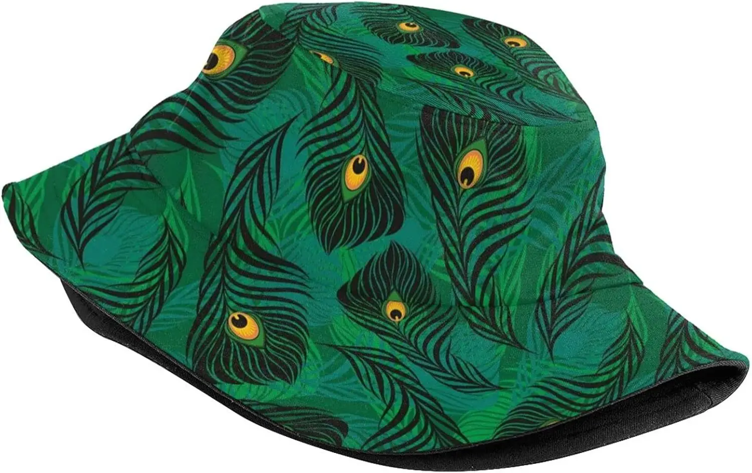 Cute Peacock Bucket Hat for Women Men Summer Travel Sun Beach Bucket Cap Unisex Outdoor Peacock Feather Fisherman Hat