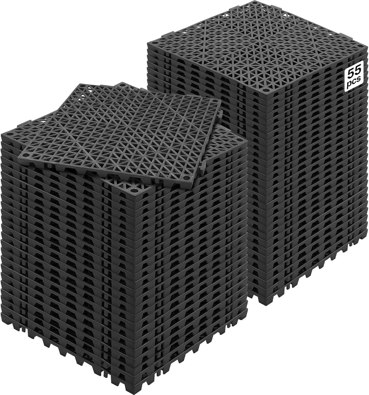 Interlocking Tile 55PCS Black, Drainage Tiles 12
