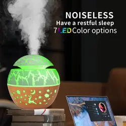 2024 Home Mushroom Head Bedroom Air Purifier USB Desktop Nebulizer Wood Texture Personalized Aromatherapy Machine Humidifier