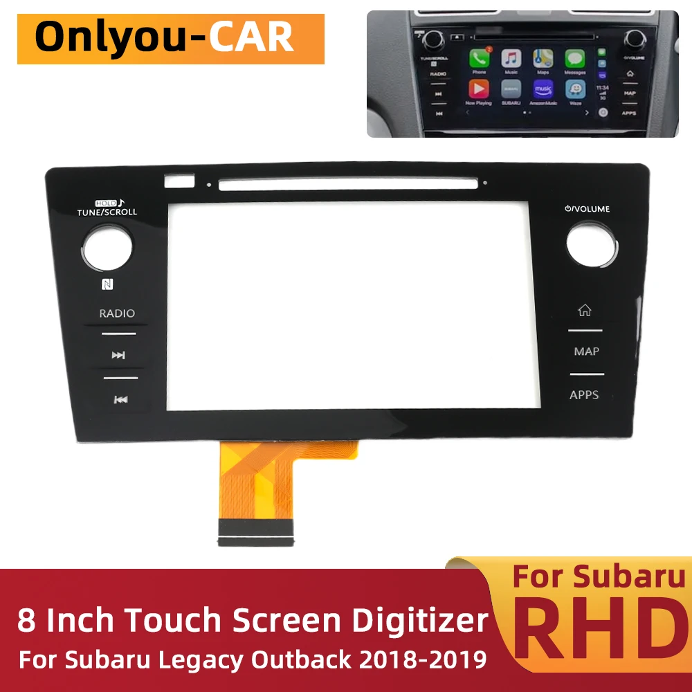 RHD 8 Inch Touch Screen Glass Digitizer For Subaru Legacy Outback 2018-2019 WRX 2020 6431 AL66A 86431-AL66A 86431AL66A