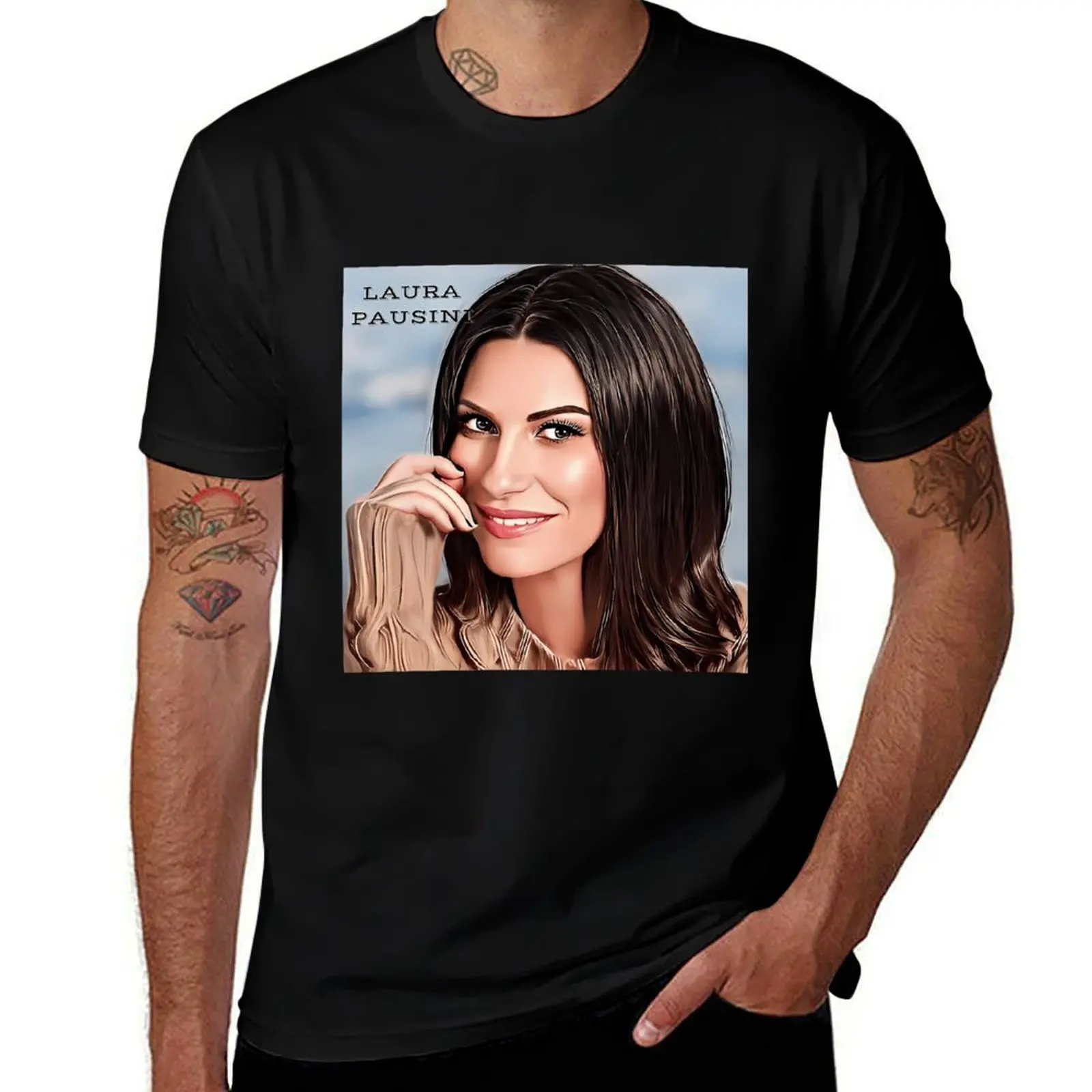 

LAURA PAUSINI T-Shirt t shirt man designer t shirts with prints t shirts for man graphic funny T-shirt
