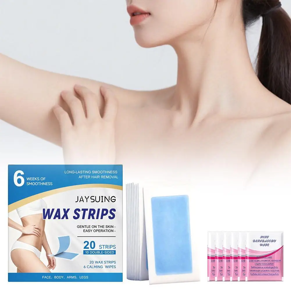 

1set Professional Hair Removal Wax Strips for Summer Depilation Double Sided Cold Wax Paper for Leg Body Face Useful