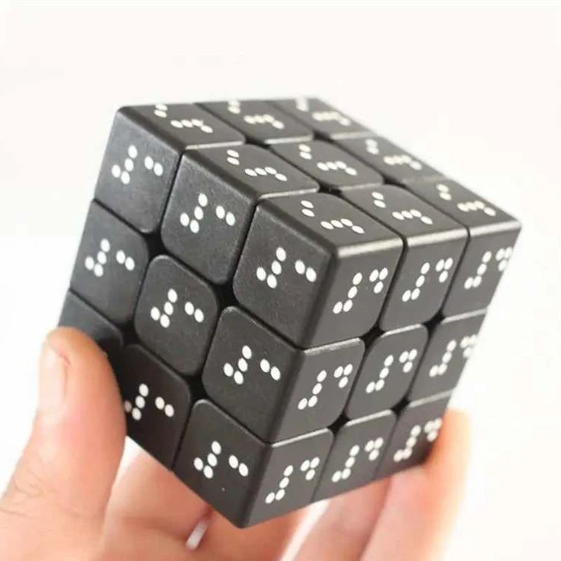 Braille Speed Cube 3x3x3 IQ Reasoning Games Puzzles Special for The Blind PersonWeak Vision Easy Turning and Smooth