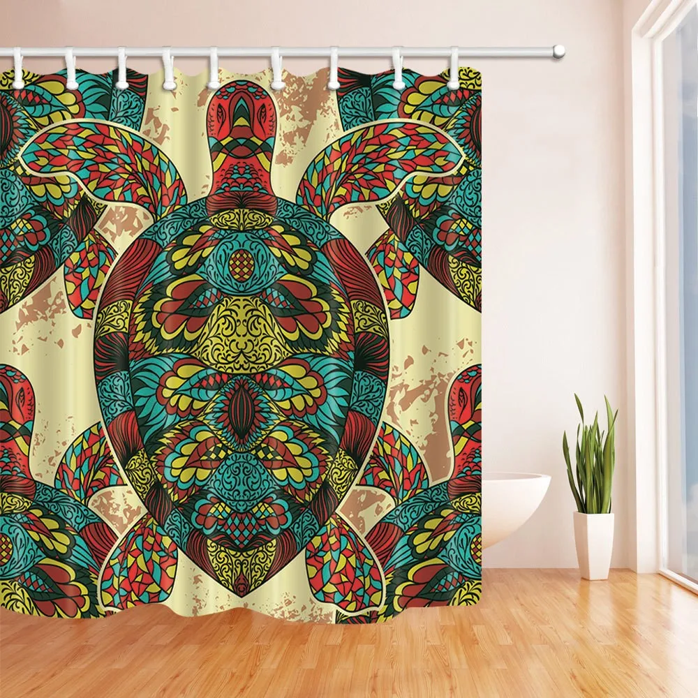 Bathroom curtain animal turtle pattern bathroom curtain digital printing polyester partition