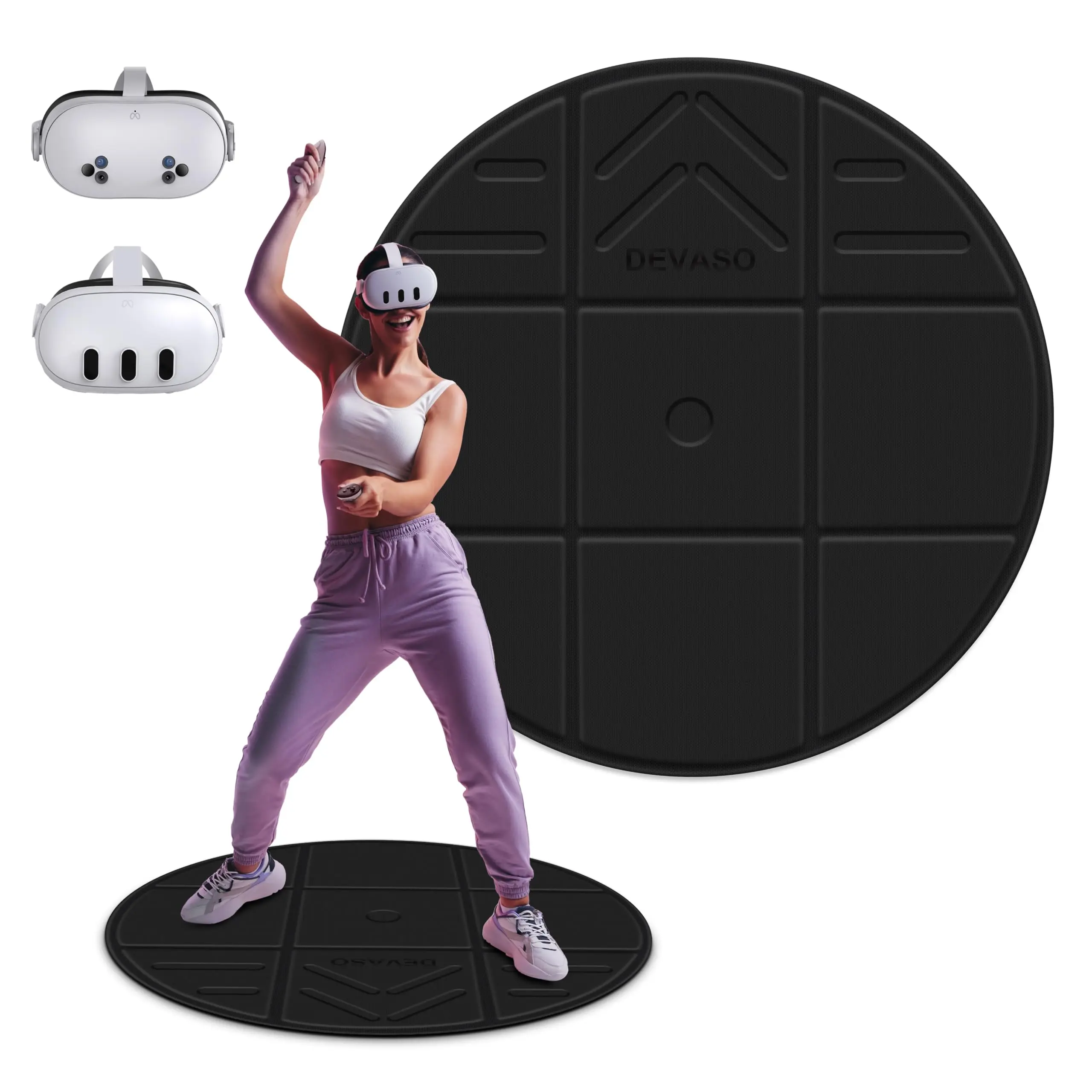 

Складной коврик VR для Meta Quest 3S/Quest 3, круглый большой коврик против усталости, противоскользящий и удобный напольный коврик, игровые аксессуары