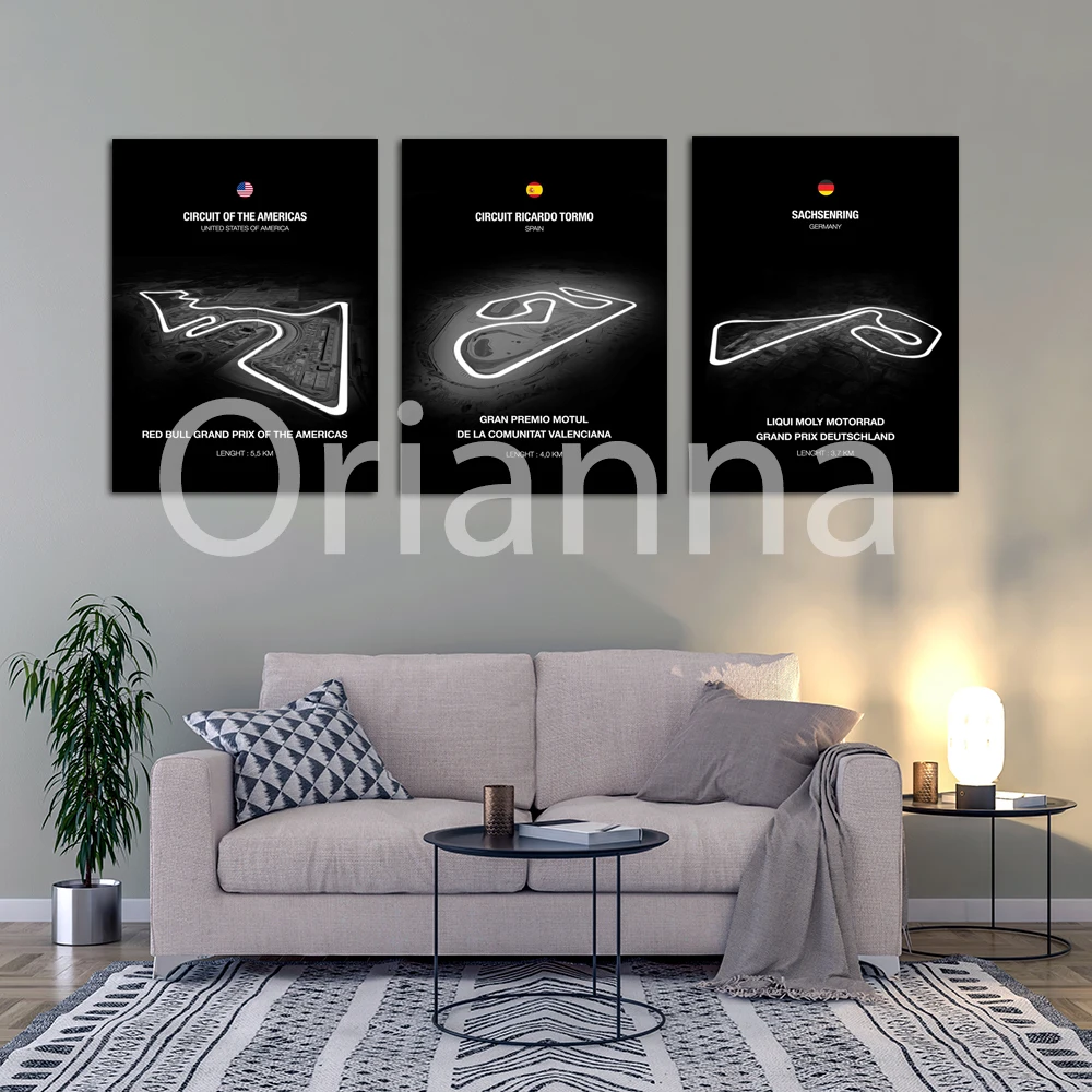 F1 Spain Circuit Wall Art,Quatar Circuit,Circuito de Jerez Prints,Italy Circuit,Netherlands Circuit,Ricardo Tormo Circuit Poster