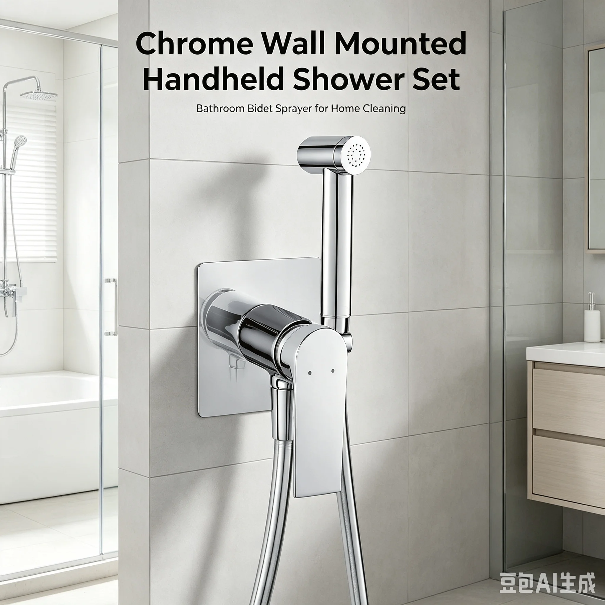 Toilet Cleaning Spray Gun,Wall Mounted Chrome Concealed Bidet Shower Mixer Set Brass Body Handheld Spray Gun For Bathroom Toilet