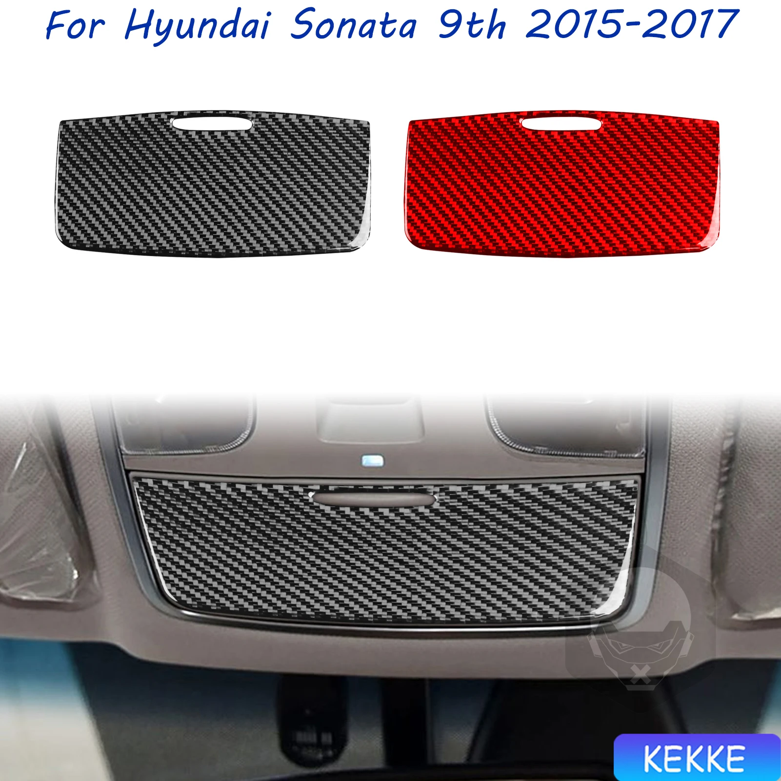 For Hyundai Sonata 9 2015 2016 2017 Roof Glasses Box Cover Real Carbon Fiber Sticker Car Interior Accessories