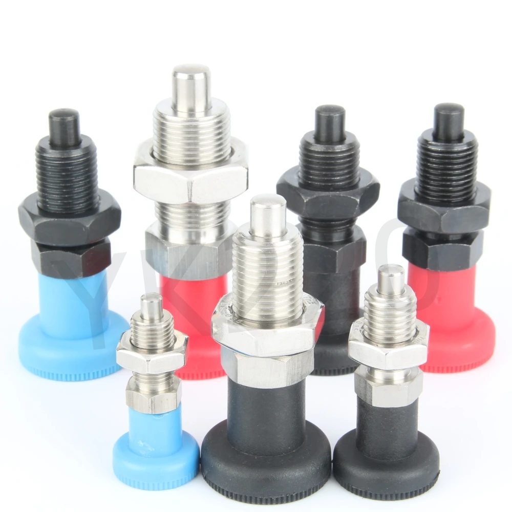 

Factory Stock Plastic Knob Stainless Steel Index Plunger YK220 Hand Retractable Return Type Indexing Pin With Locking Nut