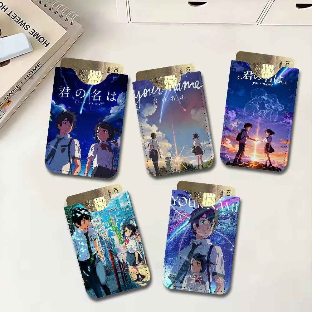 Anime Your Name Mitsuha Movie PU Leather Card Holder Sleeve for Credit Cards,Secure/Slim Design, Travel Storage Essentials