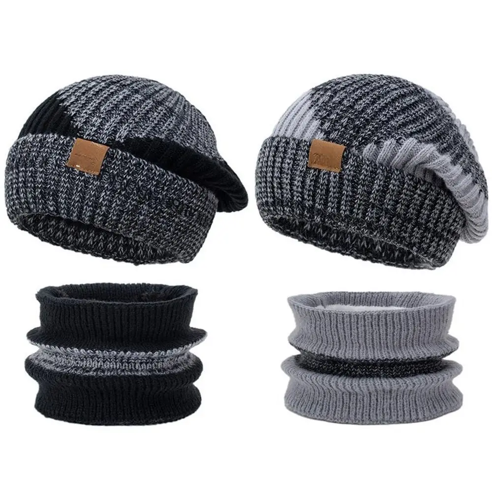 مجموعة وشاح قبعة شتوية سميكة أنيقة، قبعة صغيرة ناعمة مقاومة للبرد، دافئة ضد الرياح لحماية الأذن للنساء