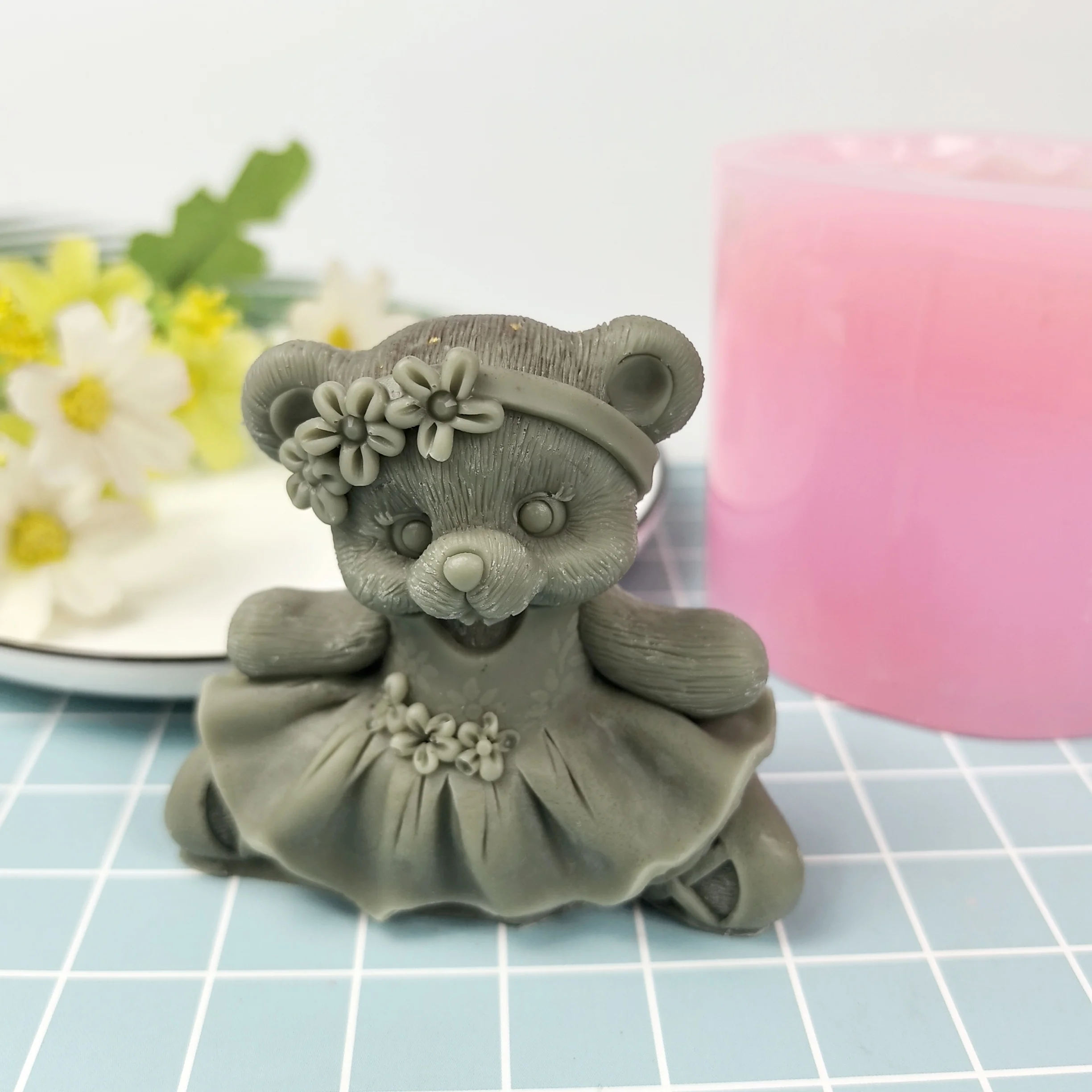 

Bears Candle Mold Animals Moulds Girls Ballet Dress Teddy Bear Soap Molds Silicone 3D Wedding Birthday Clay Resin Mould