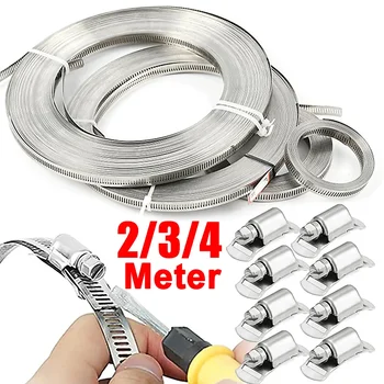 304 ステンレス鋼ホースクランプストラップ DIY サイズのネジバンドとファスナーウォームギアクリップ調整可能なチューブパイプダクトホースクランプ