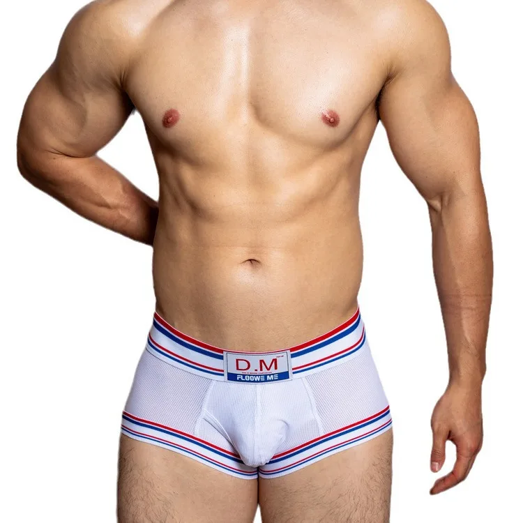 Ropa interior para hombre, Boxers geniales de malla, bolsa con diseño convexo, cuatro esquinas, cómodos deportes debajo de los pantalones cortos, bragas para hombres y niños