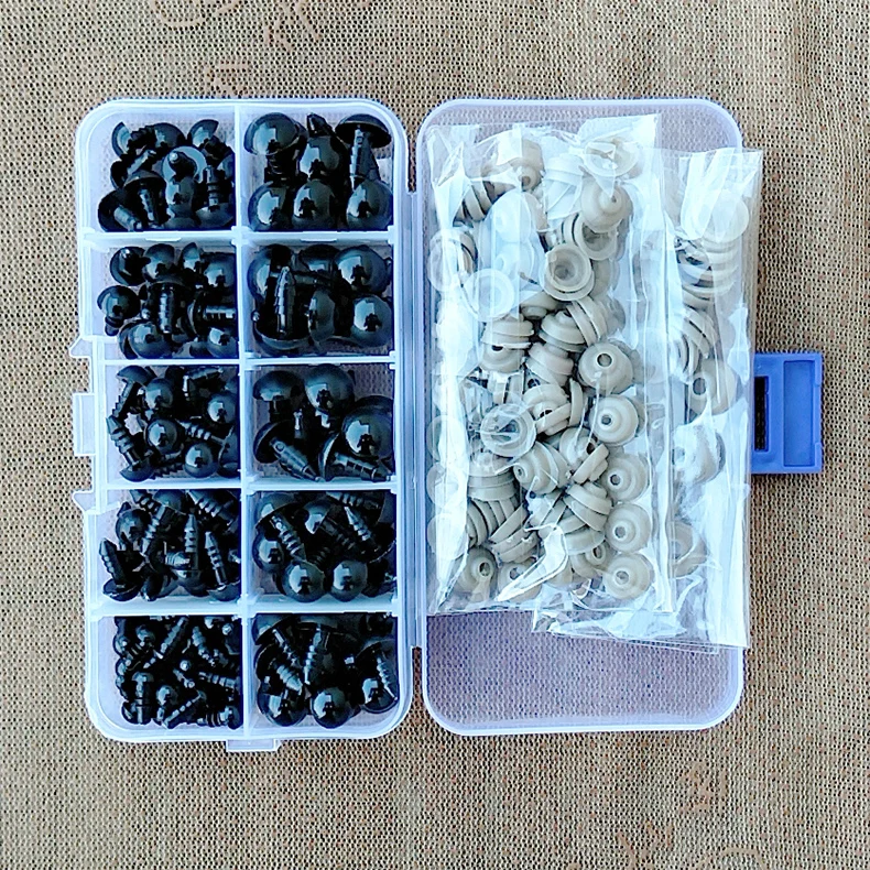 100 stücke 6-12mm Schwarz Kunststoff Sicherheits Augen Für Spielzeug Puppe Handwerk Teddybär Puppen Weiche Spielzeug, der Tier Amigurumi Zubehör – Detail 2