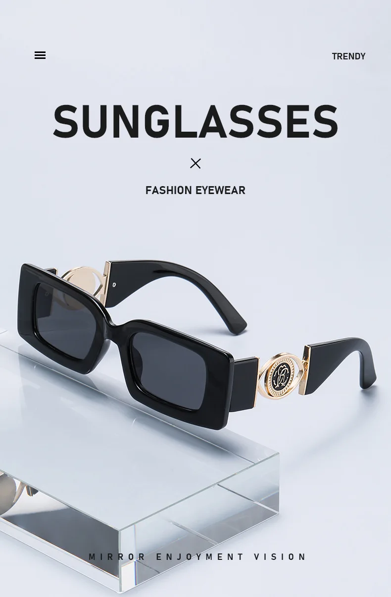 Neue Quadratische Kleine Rahmen Sonnenbrille Für Frauen Straße Fotografie Gläser Fashion Square Moderne Sonnenbrille JH3033 – Detail 1