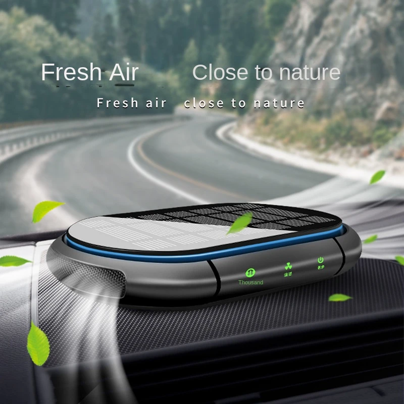 Car air purifier car oxygen bar in addition to formaldehyde odor second-hand smoke incense with car start solar air purifier