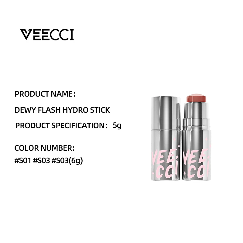 Barra resaltadora de luz de agua, barra de rubor iluminadora Natural de un solo Color, barra de contorno 3D para maquillaje facial de piel de rocío