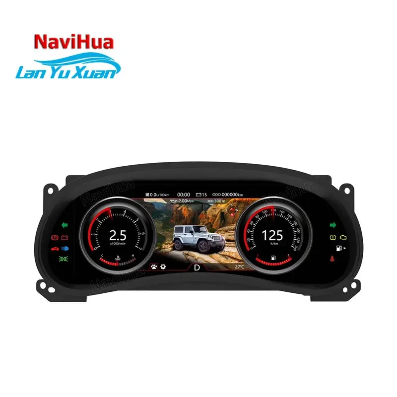 Navihua Dashboard Speedometer Panel LCD Virtual Digital Instrument Cluster Dash Auto Meter for Jeep JL JK Wrangler 3 2011 2017