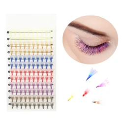 Colorful False Eyelashes 10D Brown Blue Red Yellow Pink Gold Mix Colored Lashes Russian Premade Volume Fans Make-up For Women