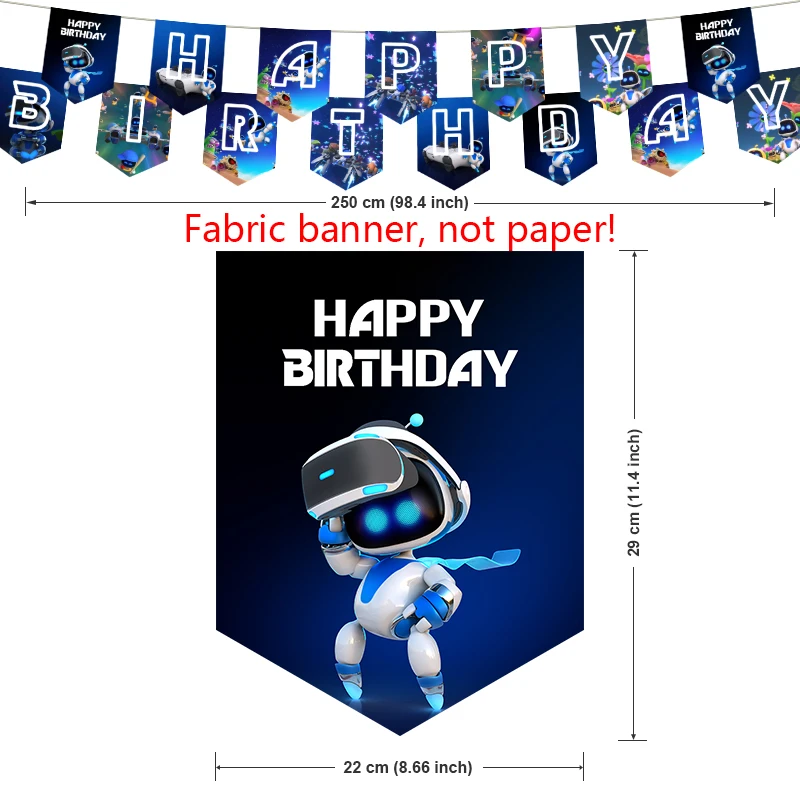 Astro Bot Birthday Party Decorations Game On Theme Supplys Banner Cups Plates for Kids