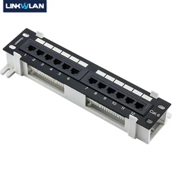 Linkwylan 10 Inch 12-Port CAT6 Network Patch Panel 1U Rack Mount With RJ45 8P8C Socket  10