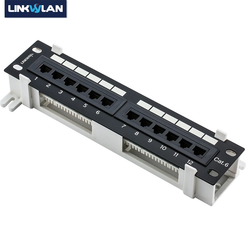 10-calowy 12-portowy modułowy PANEL krosowy CAT6 12 portów 10 "RACK & WALL MOUNT dostępne