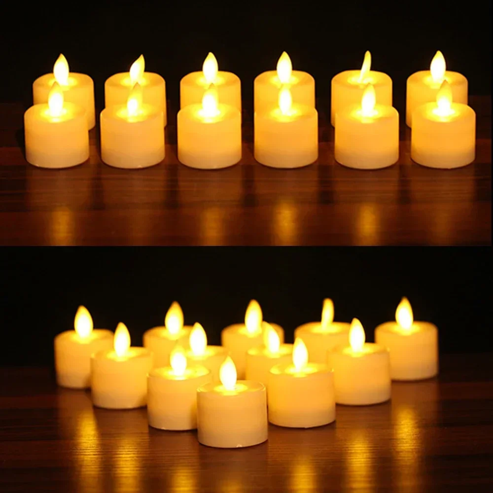 Imagem -02 - Recarregável Flickering Simulação Flame Candle Lâmpada de Vela Led Luz Noturna Criativa Chá para Festa Decoração para Casa Pcs