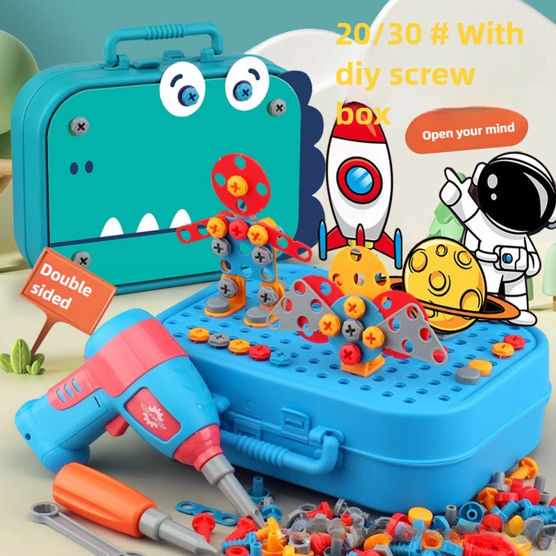 Simulation Schraube Schrauben Toolbox Montage und Montage Baby Spielhaus Spielzeug Kinder Bohrmaschine DIY Ingenieur Reparatur Werkzeuge