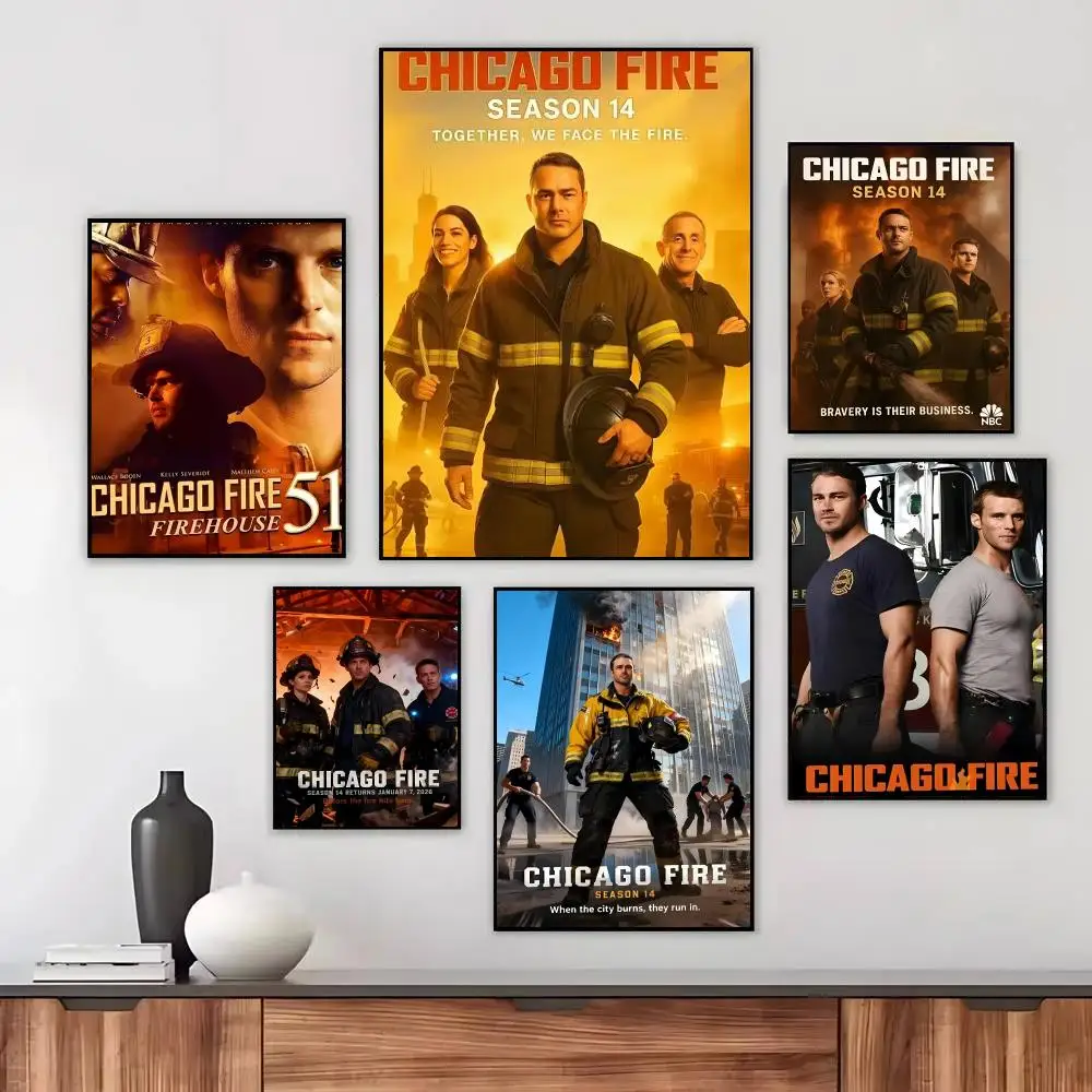 TV Series Chicago Fire Poster Wall Art Printed Decor Sticker Stylish Home Gift for Living Room Bedroom Corridor Cafe