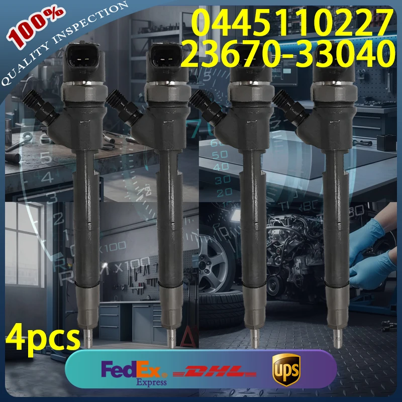 

0445110227 Дизельный инжектор Common Rail 23670-33040 для дизельного двигателя Toyota Yaris 1.4d 1NDTV D4D, 4 шт.