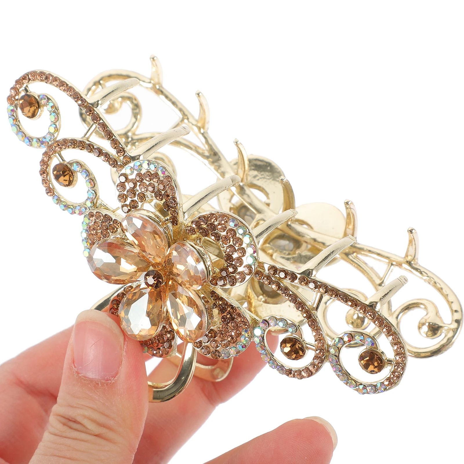 

Large Hair Claw Clip Double Sided Flower Alloy Rhinestones Women Girls Jaw Clips Thin Hair Updos Ponytails Braids Durability