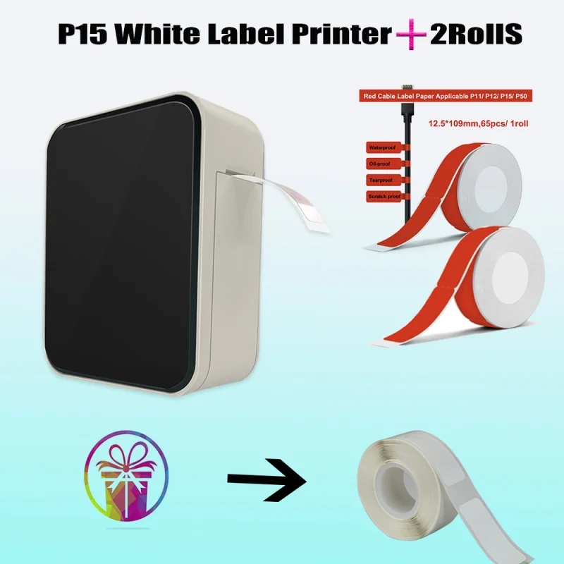 Compact and Intelligent YXQ-P15 Bluetooth Label Printer for All Your Labeling Needs with Type - C Recharge Supports 11 Languages