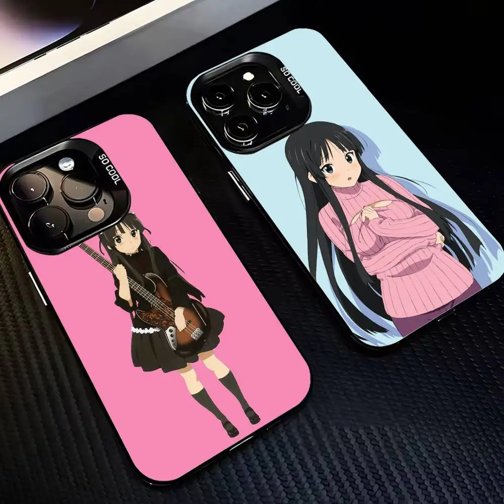 

K-K-ON Mio Akiyama-KMA Phone Case For iPhone 17,16,15,14,13,12,11 Plus,Pro Max,XS,Colored Silver Plated Inside Cover