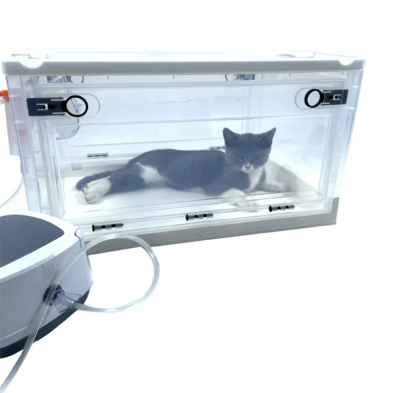 New Veterinary Pet Atomization Nebulization Box Oxygen Cage Room Foldable Easy To Carry Nebulization Box Oxygen Room For Pets