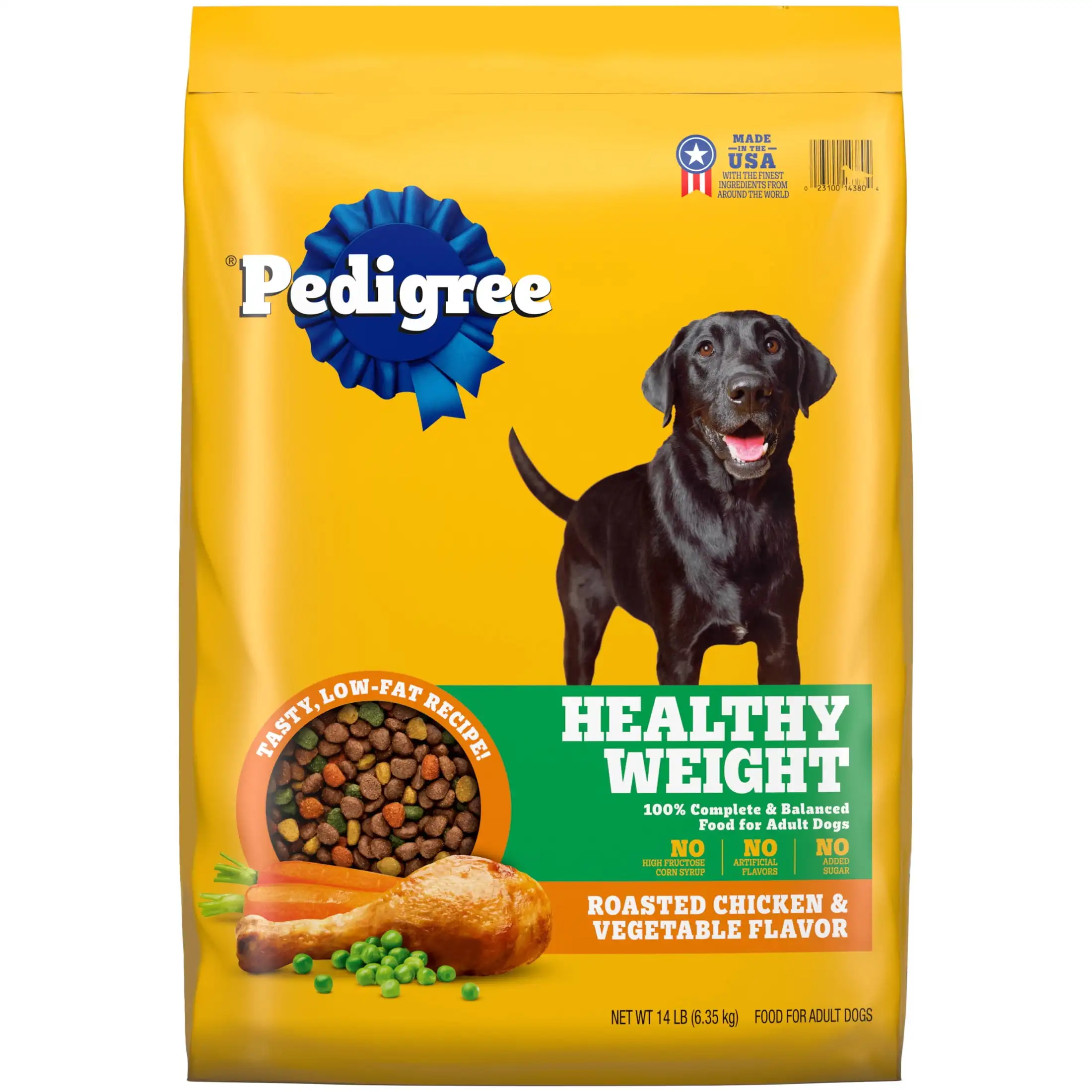 Peso saludable, comida seca para perros para adultos, pollo asado y sabor vegetal, croquetas para perros, bolsa de 14 libras