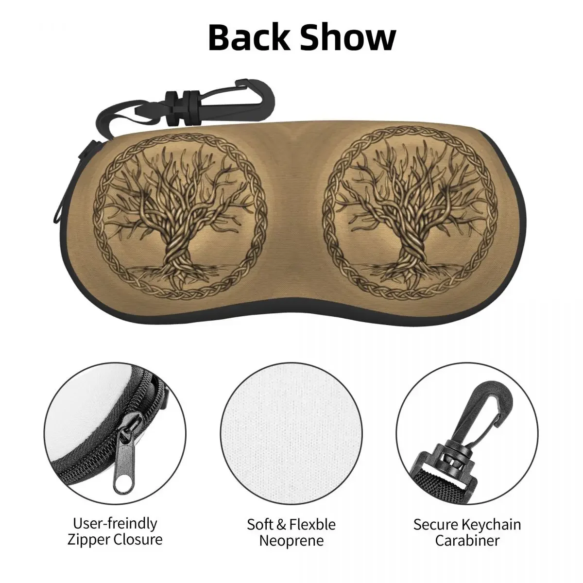 Tree Of Life Sepia Eyeglass Glasses Case Men Women Soft Vikings Yggdrasil Sunglasses Protective Pouch
