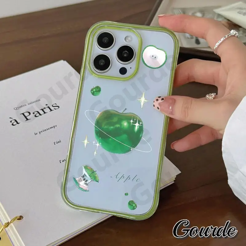 Gourde الفاكهة الطازجة أبل نمط 2 في 1 الاكريليك واضح جراب هاتف آيفون 16 برو ماكس آيفون 17 13 14 15 زائد غطاء مقاوم للصدمات