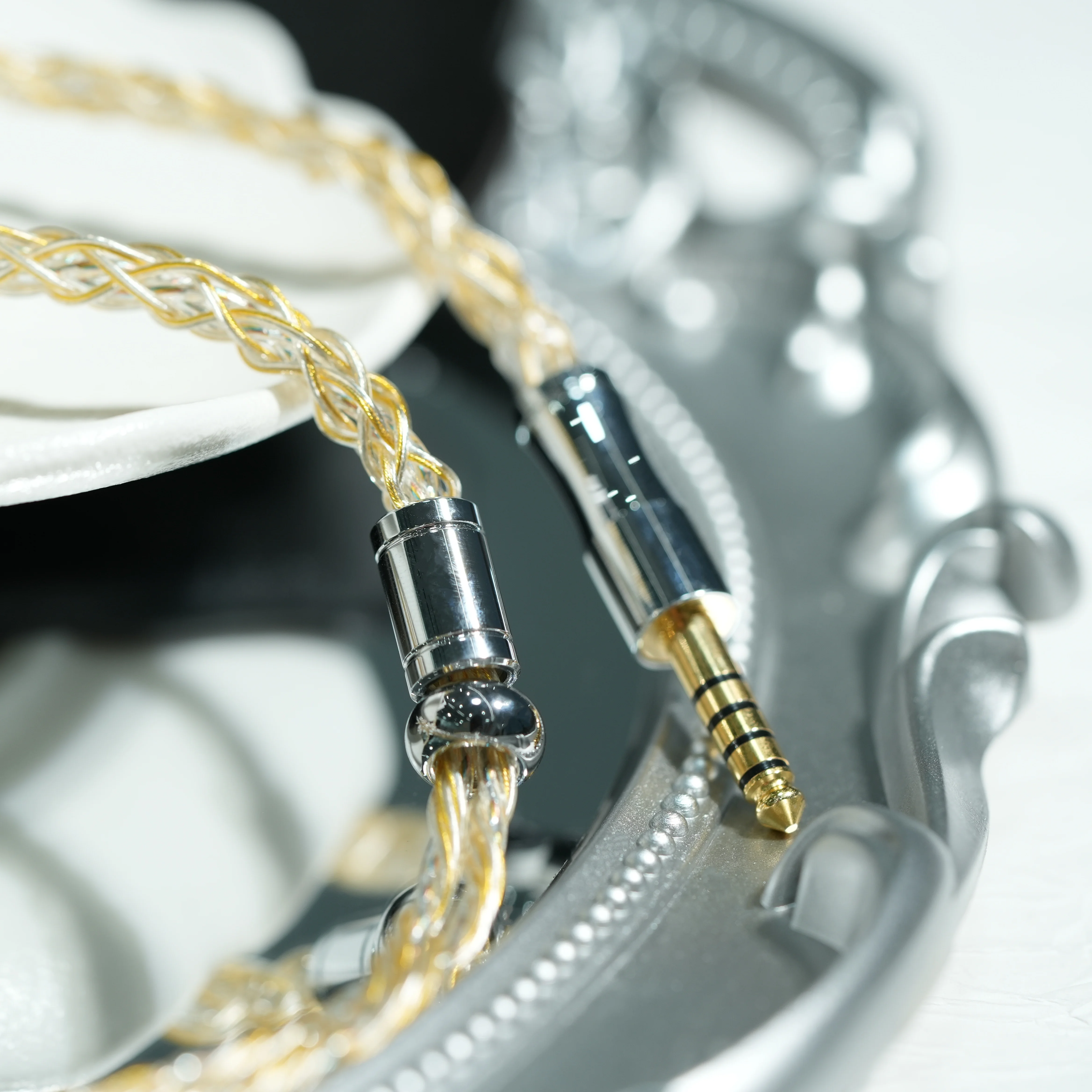 ZiSin-318 8-CoreGold silver palladium+silver foil+copper silver alloy In ear HIFI earphone upgrade cable Suitable forMK4 QKZ AKG - Image 5