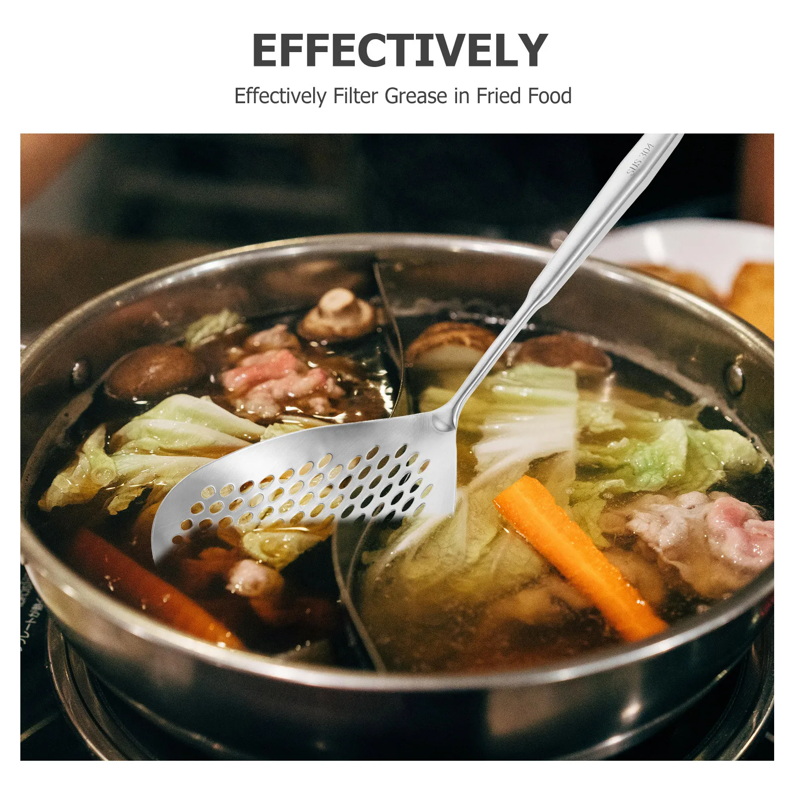 

2Pcs Stainless Steel Skimmer Colander Spoon Slotted Spoon Strainer Oil Filter Fried Food Cooking Kitchen Small Slotted Spoons