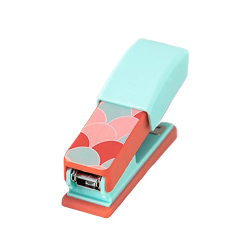 1Pcs Mini Portable Stapler Premium ABS Stainless Steel Lightweight Compact Manual Stapling Machine for School Office Home Use