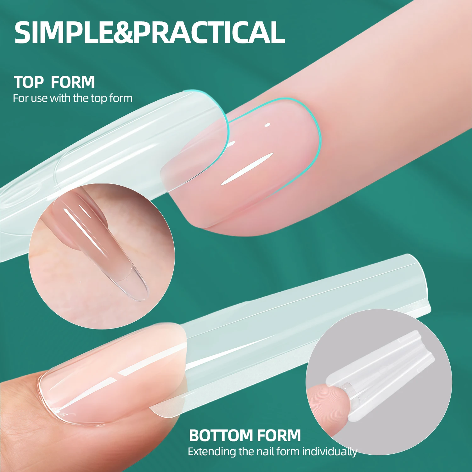 Nailpop Nail Dual Form Sandwich Nails Forms 14 مقاسًا قالب أظافر علوي وسفلي لأدوات وصلات أظافر جل البناء 70/140 قطعة #5