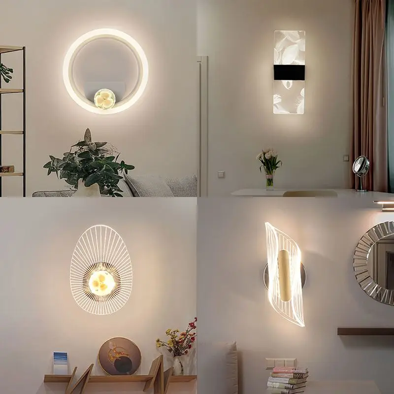 Modern 18W Acrylic LED Wall Light Fixture Corridor Wall Sconce for Living Room Interior Bedroom Decoration  LED Wall Light Lamp