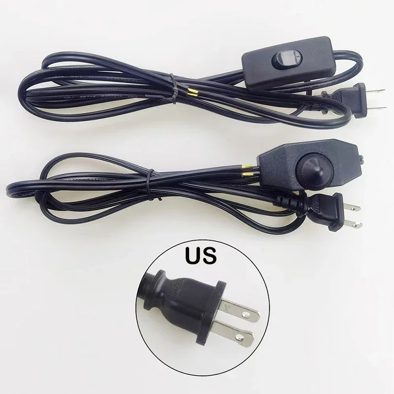 

AC110V Dimmable Power Cord with Switched Connector 2-pin US Adapter 1.8M Power Extension Cord for LED Strip Light