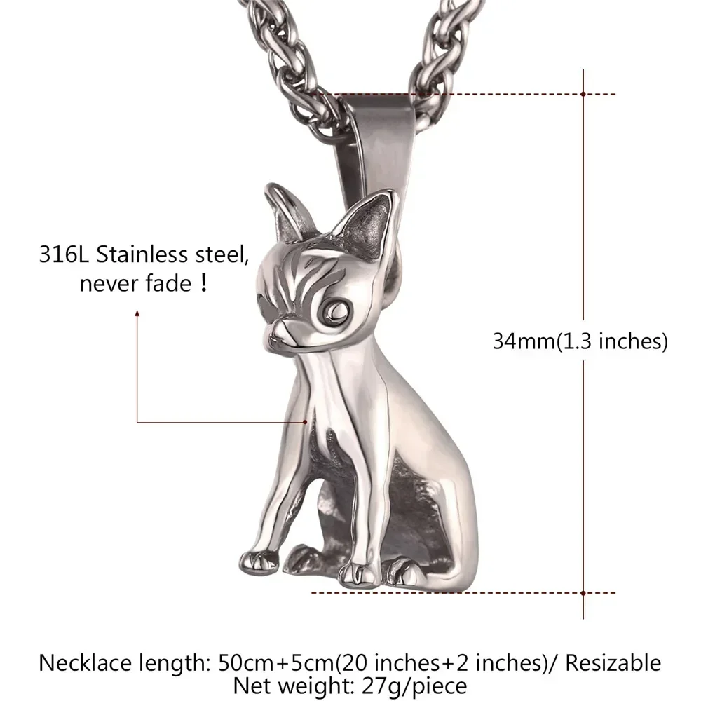 Stainless Steel Chihuahuas Dog Necklace Chokers Collar for Men Women Dainty Jewelry for Dad Charm Jewelry Birthday Party Gifts