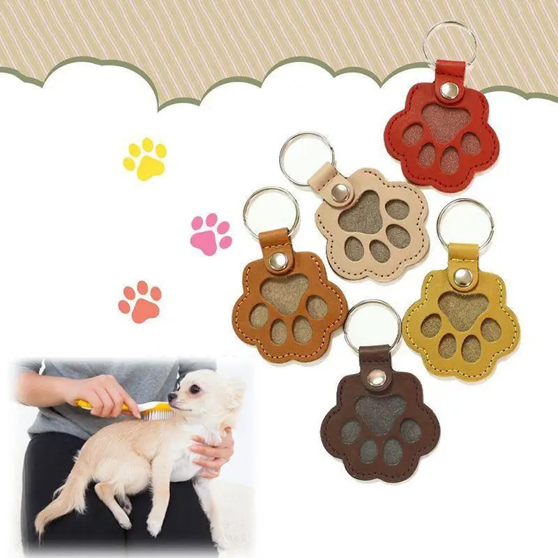 Haustierhaar-Andenken-Schlüsselanhänger aus Leder, Gedenk-Aufbewahrungstasche zum Aufbewahren von Hunde- und Katzenfell, Niedlicher Haustier-Schlüsselanhänger-Taschenanhänger – Detail 2