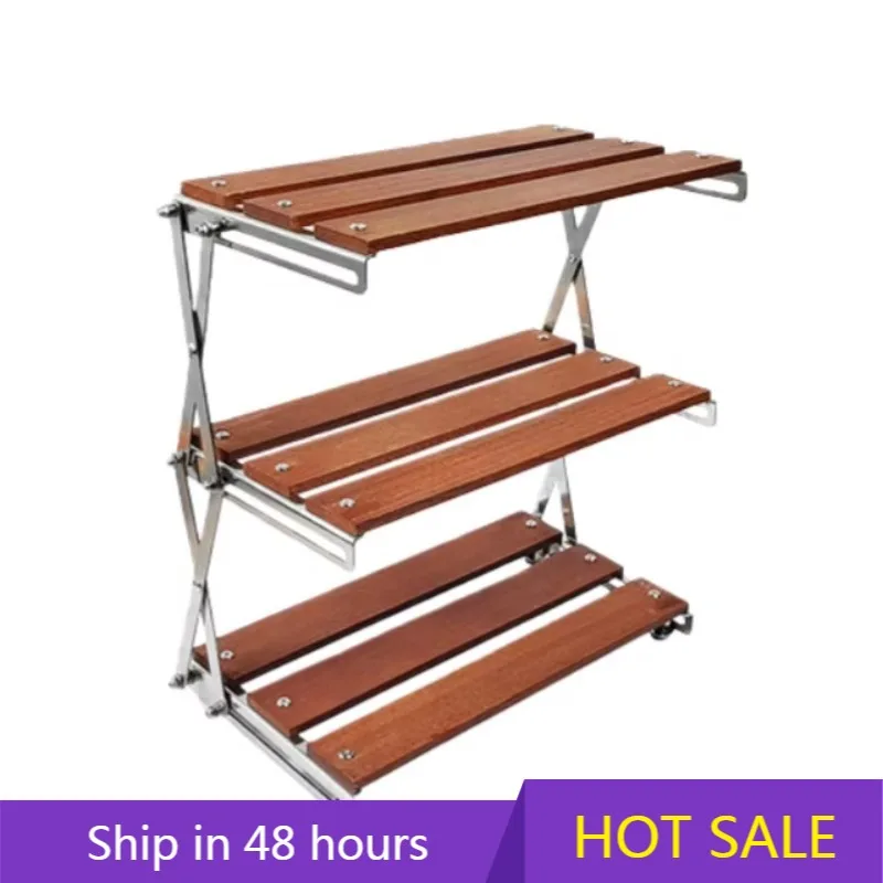

POWER LEAP Portable 3 Tier Folding Table Outdoor Camping Storage Rack Lightweight for Picnic BBQ Fishing Compact Space Saving Or