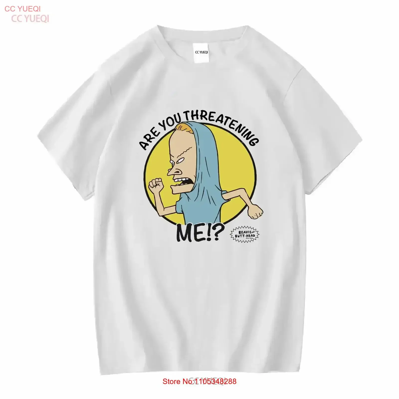 Beavis and Butthead Are You Threatening Me T-Shirt im Vintage-Stil, gewaschen, bequeme Designerkleidung, stilvoll, Stretch, Herren-Vintage