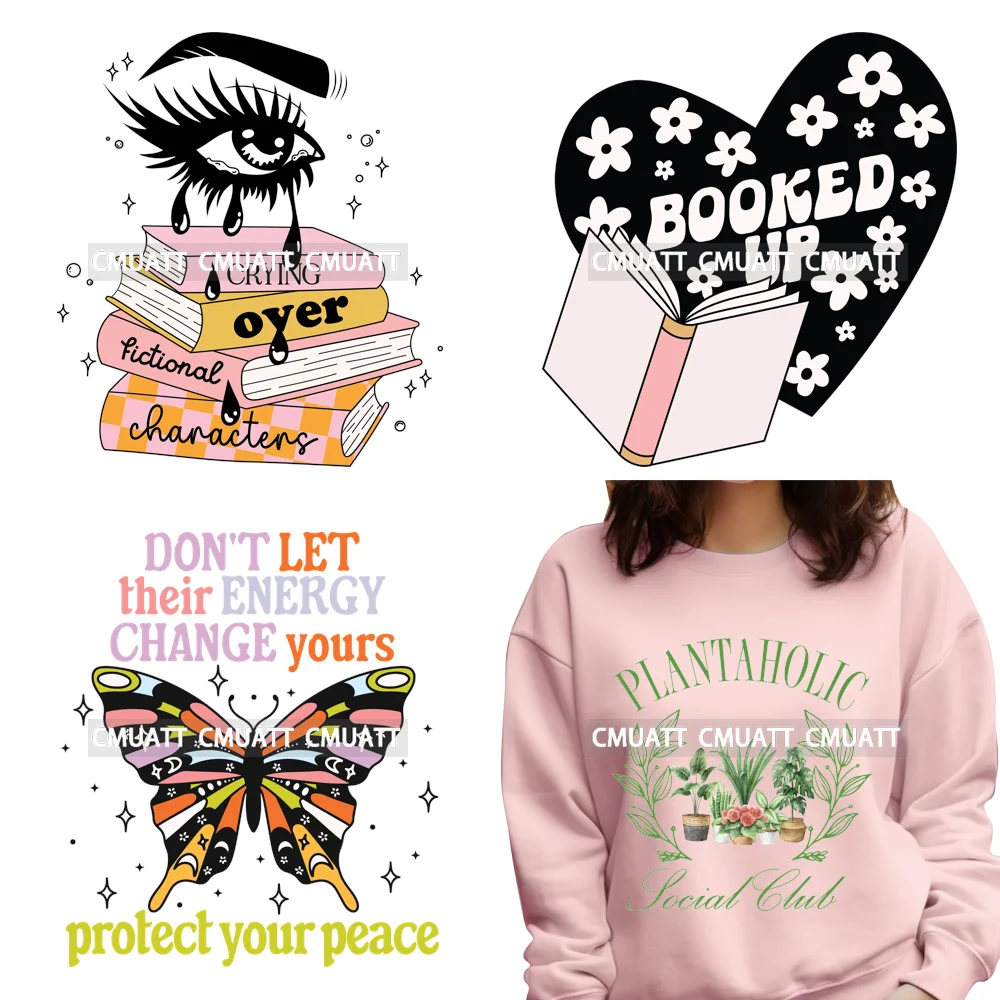 Positive Quotes Self Love Club Booked Up DTF Heat Transfers Sticker Custom Waterproof DIY Iron-On Ready To Press T-Shirt Hoodies