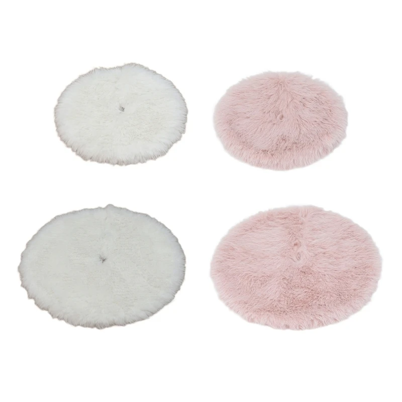 Comfortable Faux Furs Christmas Tree Skirt for Holiday Decoration Solid Color Plush Mat Elegant Festival Tree Ornament